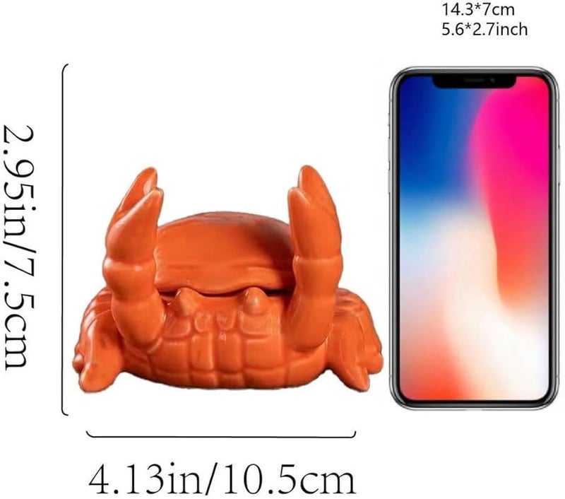 مصمم سرطان البحر الإبداعي مع منفضة سجائر ذات غطاء متعددة الوظائف لتزيين المكتب المنزلي